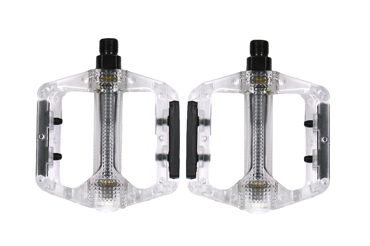 Педали FEIMIN FP-801clear,110*100мм,BMX,база пластик,стальная ось,327гр,прозрачные,подшипник